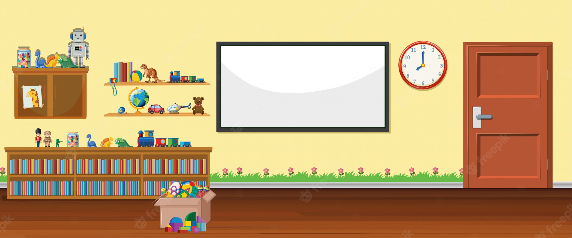 Whiteboard displayed in a classroom